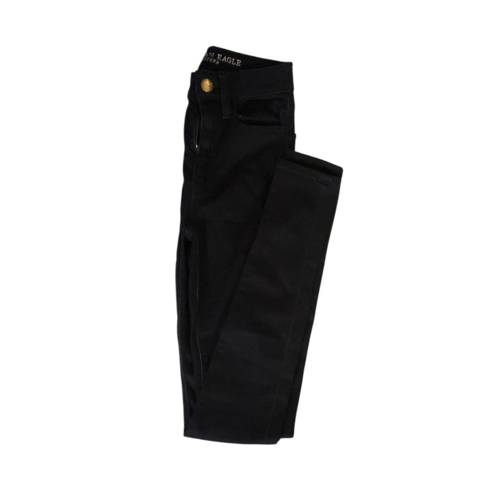 American Eagle Black Super Hi-Rise Jeans 00